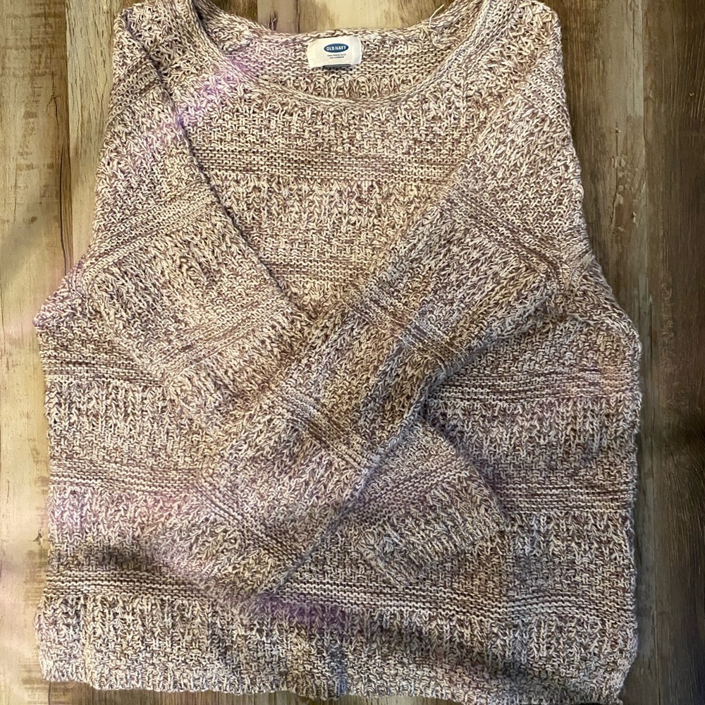 Women’s Old Navy brown and white sweater. Size S.